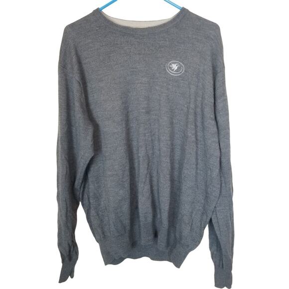 Peter Millar Mens XL Merino Wool Silk Sweater Castle Pines Golf Club Logo Gray - Picture 1 of 7